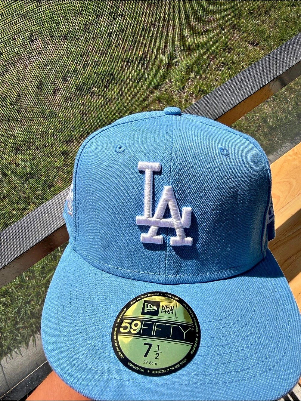 New Era Los Angeles Dodgers 2020 World Series 59FIFTY Fitted Hat Blue Pink 7 1/2